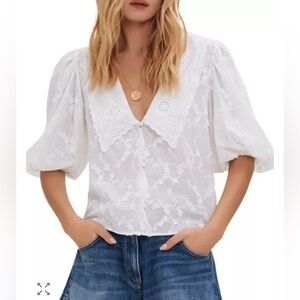 Maje Coiso cotton embroidered shirt. Size small